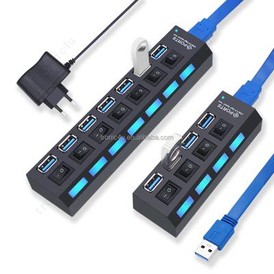 China Extended Usb Hub Splitter USB 3.0 Hub Port Splitter 3.0 Port Power Adapter Docking Station For Mac Os For Linux Laptop Black pc for sale