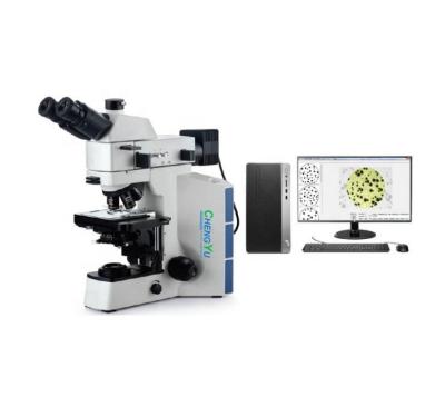 China Teaching high quality trinocular upright automated metallographic microscope with English metallurgical testing software for sale