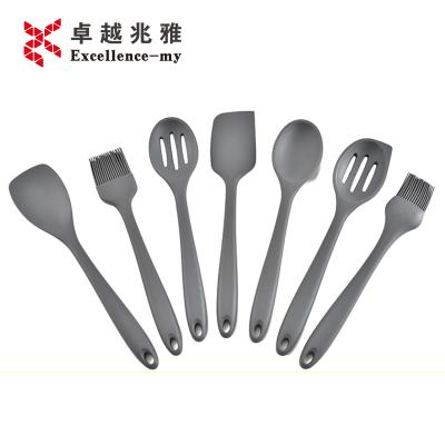 China Kitchen Accessories Silicone Utensils Cookware 7PC Viable Heat Resistant Baking Spatula Set Nonstick Cooking Tools for sale