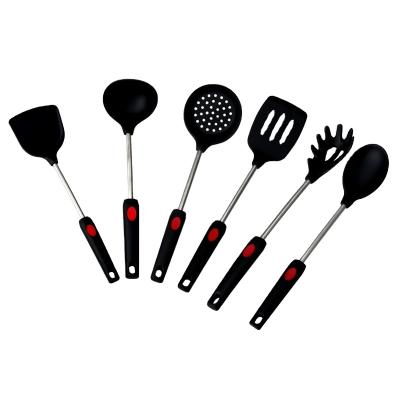 China Sustainable Plastic TPR Handle Silicone Kitchen Utensil Set 6 PC Food Grade Cooking 6 PC Set Non Stick Cookwares for sale