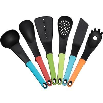 China Durable 6 Pieces Heat Resistant Kitchen Utensils Tools Colorful Nylon TPR Kitchen Utensils Competitively Price for sale