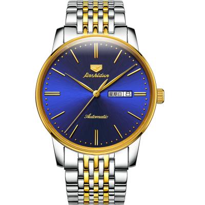 China Factory direct JSDUN8767 day/date men's imported movement stainless steel strap width 20mm length 21cm waterproof mechanical watch for sale