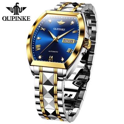 China Day/Date Oupinke 3200 Automatic Mechanical Watch Mens Wristwatches Logo Luxury Classic Bucket Shape Custom Mechanical Square OEM for sale