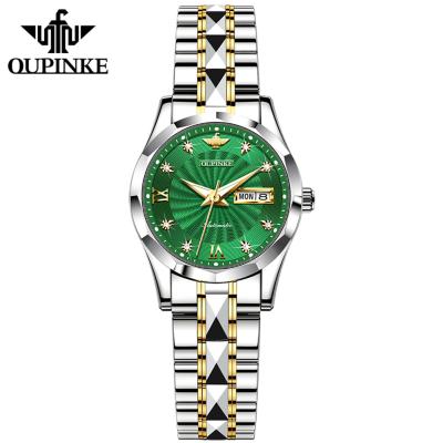 China Waterproof Oupinke 3169 formal dress ALL stainless steel women's luxury simple women's mechanical watch for sale