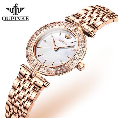 China Oupinke Waterproof 3191 Luxury Female Women Girl Wrist Watch Ladies Fahion Brand Stainless Steel Rhinestone Quartz Watches for sale