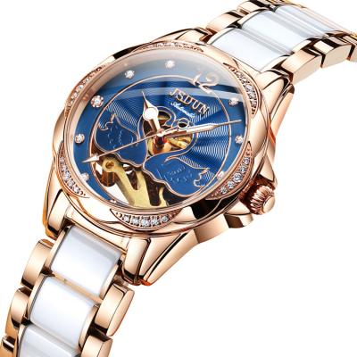 China Original Factory Direct Sale Women Day/Date Movement Stainless Steel Weight 121G Length 17cm Elegant Mechanical Watch JSDUN8831 for sale