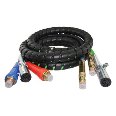 China Power 12 Feet 3in1 Electric Cable Trailer 7 Way Electric Cable Trailer ABS Green Airline Hose Kits for sale