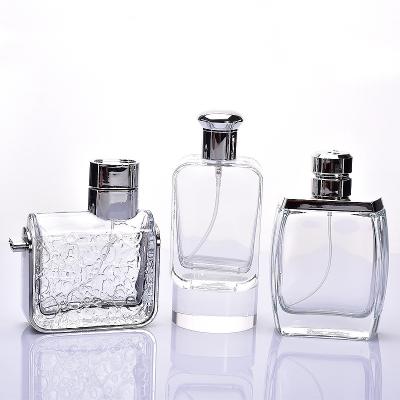 China The filling of perfume Spot wholesale clear ice Mountain glass empty bottle Cosmetic dispenser spray perfume empty bottle with lid for sale