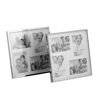 China Photo Insert Roll Shape Iron Silver Plated 3D Shadow Box Photo Frame for sale