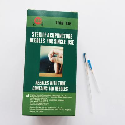 China Body Cooper Handle TianXie Acupuncture Needle With Tube for sale