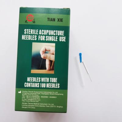 China Body 3in Handle Silver Painless Acupuncture Needles Medical Needles With Guide Tube for sale