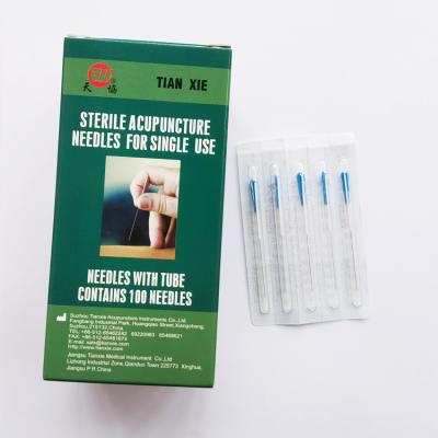 China Body Packing 1 Inch Silver Guide Tube Acupunture Handle Needles for sale