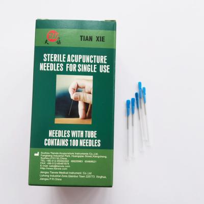 China Painless Body 3in Stainless Steel Handle Acupuncture Needles Medical Needles With Guide Tube for sale