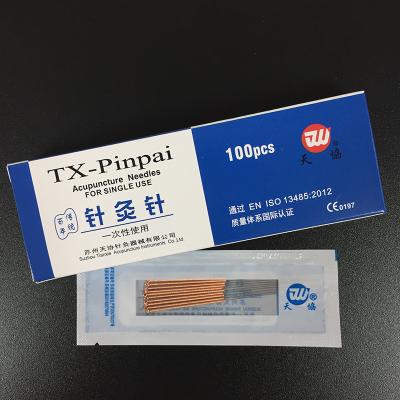 China Top Selling Products in Medical Acupuncture Gold Plated Needle Disposable Sterile Needles Copper (cuprum) TX-dz170 for sale