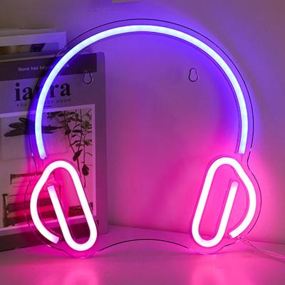 China YIZHI Nightclub Table Lamp Nordic Modern Led Headphone Neon Signs Lighting Neon Lamps For Wall Living Room Bedroom Hotel Bedside for sale