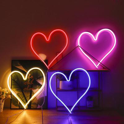 China YIZHI Nightclub Led Heart Sign Shaped Decor Neon Light Wall Decor For Valentine Birthday Party Living Room Wedding for sale