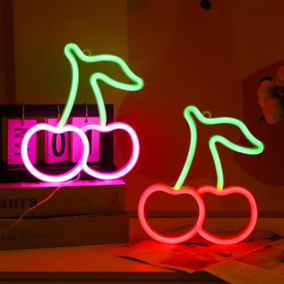 China Night Club YIZHI Cherry Shape Neon Sign Wall Lights Decor Home Party Decorative Led Neon Lights Custom for sale