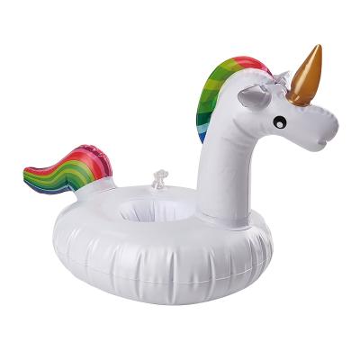 China PVC Factory Price Inflatable Floating Unicorn Shaped Floater Cup Holder For Swimming Pool EN-71 for sale