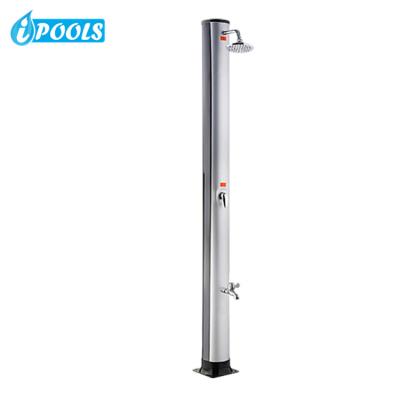 China Outdoor factory price luxury poolside solar powered shower with foot bath basin for sale