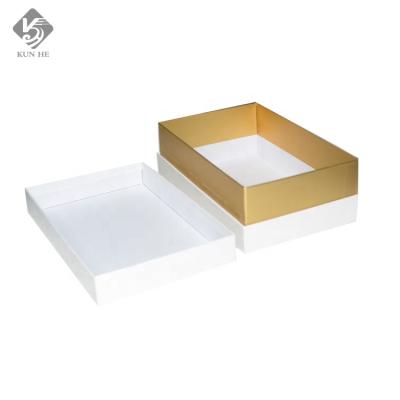 China Recyclable Luxury Custom Printing Shoes Tops Bottom Underwear Gift Boxes Apparel Clothing Box Paper Packaging With Lid for sale