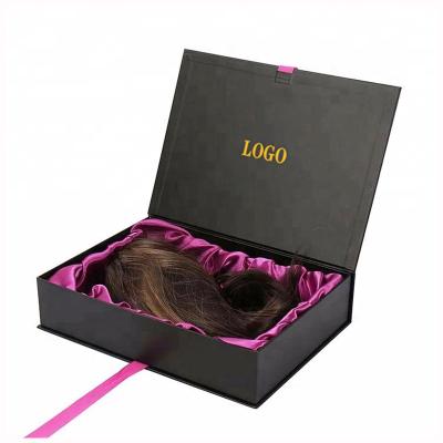 China Wigs Premium Recycled Hair Paper Box Packaging Materials Gift Hair Extension Magnetic Lid Closure Gift Box for sale