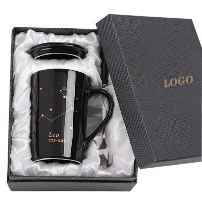 China Matte Black Custom Cup Set Bottle Cardboard Shipping Cartons Recycled Glass Lid Cup Mugs Materials and Paper Gift Box Top and Bottom Packing for sale