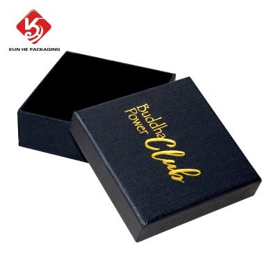 China Black Paper Package Recyclable Customized Embossing Gifting Packaging Matte Printed Jewelry Gold Logo Hot Stamping Gift Boxes for sale