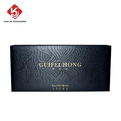 China Recyclable Custom Luxury Rigid Paperboard Cardboard Package Stain UV Hot Stamping Food Tea Food Gift Boxes for sale