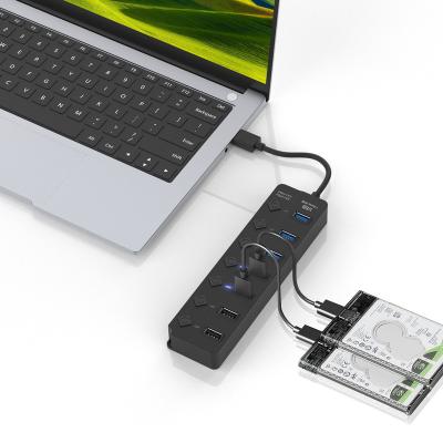 China High Quality LAPTOP 7 Port USB Hub With Independent Switch , 4 Left USB 3.0 3 Left USB 2.0 For Laptops, Computers for sale