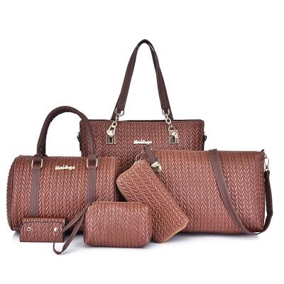 China Latest Vintage Fashion Women Custom Leather 6 in 1 Handbag Set for sale