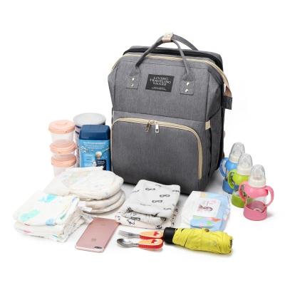 China With USB Multi Function Travel Mom Diaper Diaper Bag Waterproof Custom Backpack With USB And Bed for sale