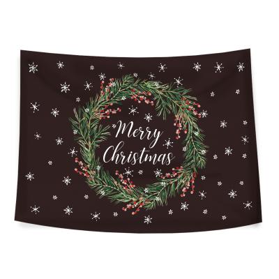 China Christmas Rectangular Waterproof Ornaments Of Hang Mural Cloth Polyester Fabric Xmas Waterproof On The Wall for sale