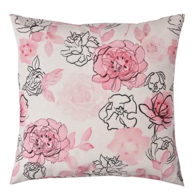 China Removable and Washable Decorative Cushion Case Neck Pillows Printed Rose Colorful Square Pillow Cover for Outdoor Furniture for sale