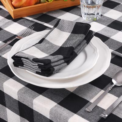 China Napkin with 0.5cm edge black and white dining table napkins 0.5cm edge decorative red dinner cloth napkins black and white for sale