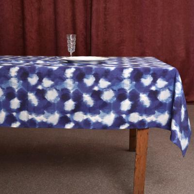 China Modern Custom Table Cloth Fabric Blue Printing Tablecloth for sale