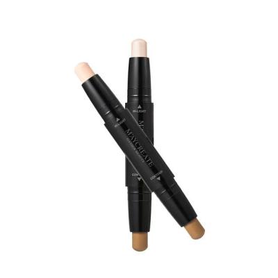 China Waterproof Double-headed 3D Highlighter Bar Multifunctional Creamy Shadow Stick Cutout Waterproof 4 Colors Contour Concealer Stick for sale