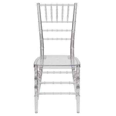 China Hotel Restaurant Furniture Dining Wedding Banquet Party Clear Acrylic Resin Chiavari Chair for sale