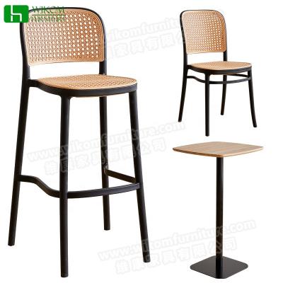 China Nordic Bar Chair Medieval Plastic Rattan High Bar Chair for sale