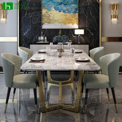 China Luxury Rock Slab Home Rectangular Dining Table for sale