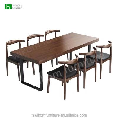 China American solid wood dining table home table modern minimalist restaurant canteen rectangular table for sale