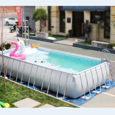 China PVC Folding Stable Frame Swimming Pool Metal Swimming Pool Swim Game Water Outdoor Family Pool for sale