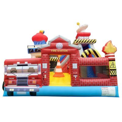 China PVC Jump Castles Inflatable Bouncers, Fire Station Bouncy Castles Inflatable Bounce Park For Kids Children for sale