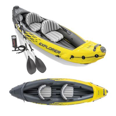 China 1-2-3person River Tandem Rubber Kayak Pedal Inflatable Rowing Boat Sit On Top for sale