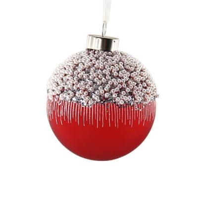 China Factory Wholesale 8cm Chirstmas Decor Christmas Tree Stained Glass Holiday Party Decoration Glass Ball for sale