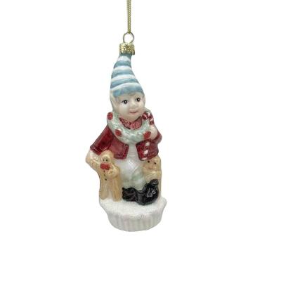 China Hot Sale Cute Chirstmas Decor Factory Direct Sale Christmas Ornaments Christmas Tree Ornaments Christmas Elf Glass Ornaments for sale