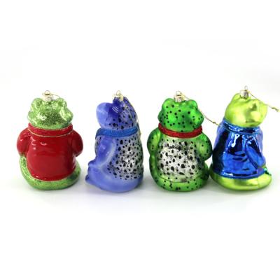 China Excellent Quality Gift Frog Furnishings Spring Jewelry Set Decoration Handmade Hanging Glass Frog for sale