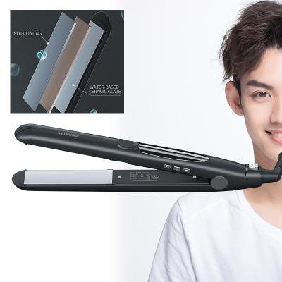 China LCD Display Steam Hair Straightener and Curler Flat Iron Steam Straightener Private Label Outdoor Ceramic Hair Straightener for sale