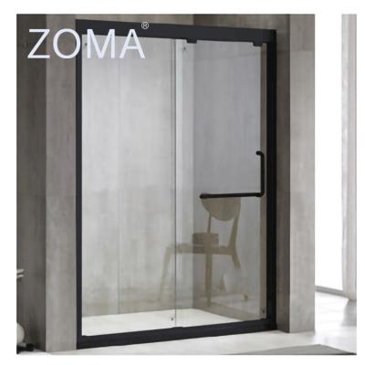 China 2022 Modern New Matte Black Stainless Steel Frame Wrapped Shower Room Shower Glass Easy To Clean for sale