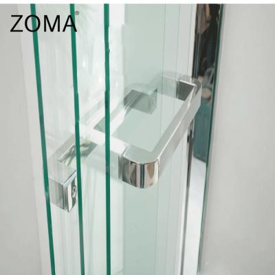 China Modern Fully Plated Stainless Steel With Slow Matte Black Tempered Glass Shower Screen Door for sale