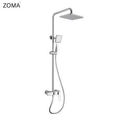 China With Shower Slide Bar Copper Hot And Cold Shower Set Constant Temperature Number Chrome Shower Set Booster Smart Spout for sale